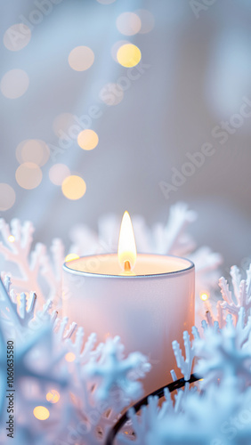 single candle burning brightly