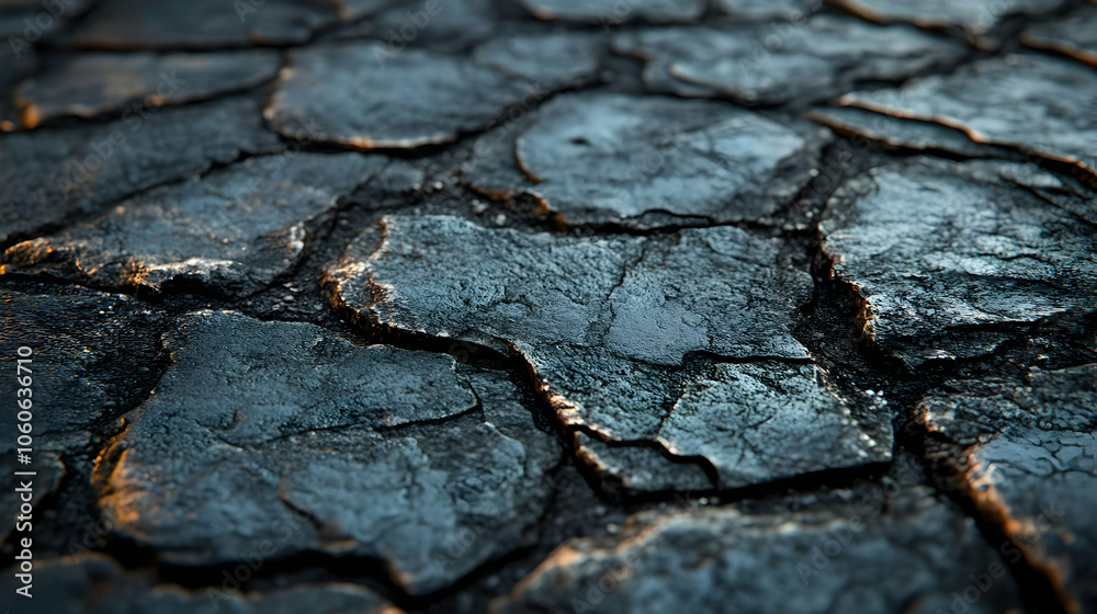 Dark Cracked Rock Texture - Close Up Dark Cracked Rock Texture - Close Up