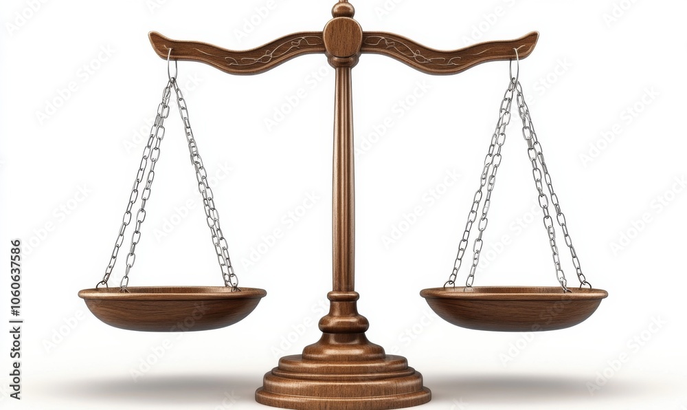3D scales of justice with balanced weights, representing fairness and equality, iconic legal symbol 3D scales of justice with balanced weights, representing fairness and equality, iconic legal symbol