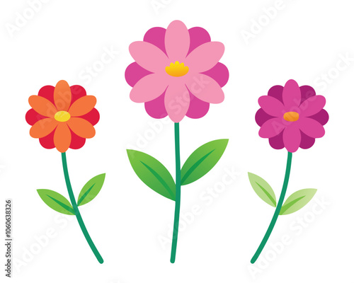 set of flowervector illustration on white background