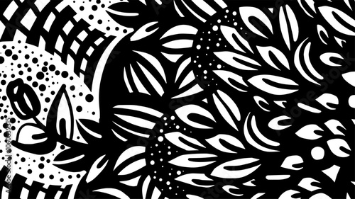 Ilustração Vetorial modelo, inconsútil, papel de parede, floral, vector, ornamento, flor, design, ilustração, folha, vintage, arte, condecoração, textura, noir, natureza, pano, retrô, telha, damasco, 