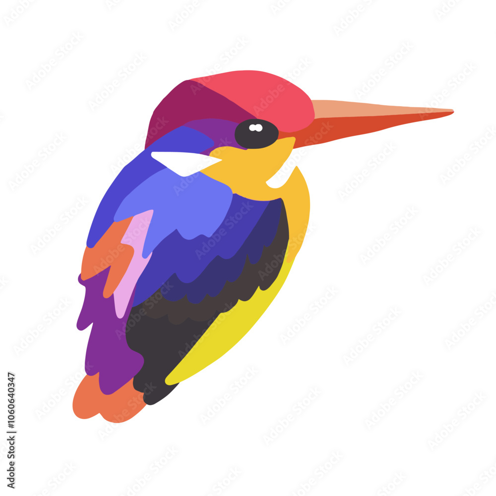 Ilustração Vetorial ave, animais, natureza, bico, papagaio, fauna, isolado, ilustração, vector, branco, azul, amarelo, vermelho, pena, caricatura, ala, colorido, noir, inóspito, papagaio-do-mar, catur