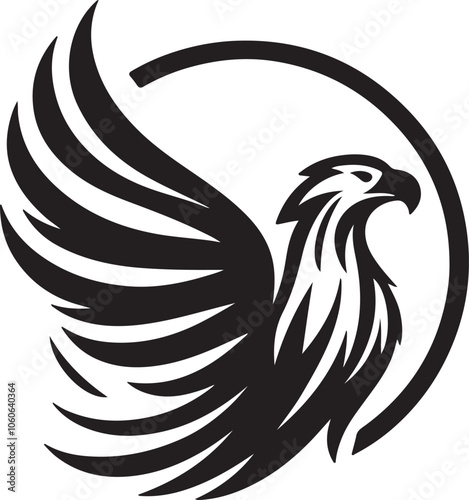 Eagle silhouette logo icon vector art and illustration