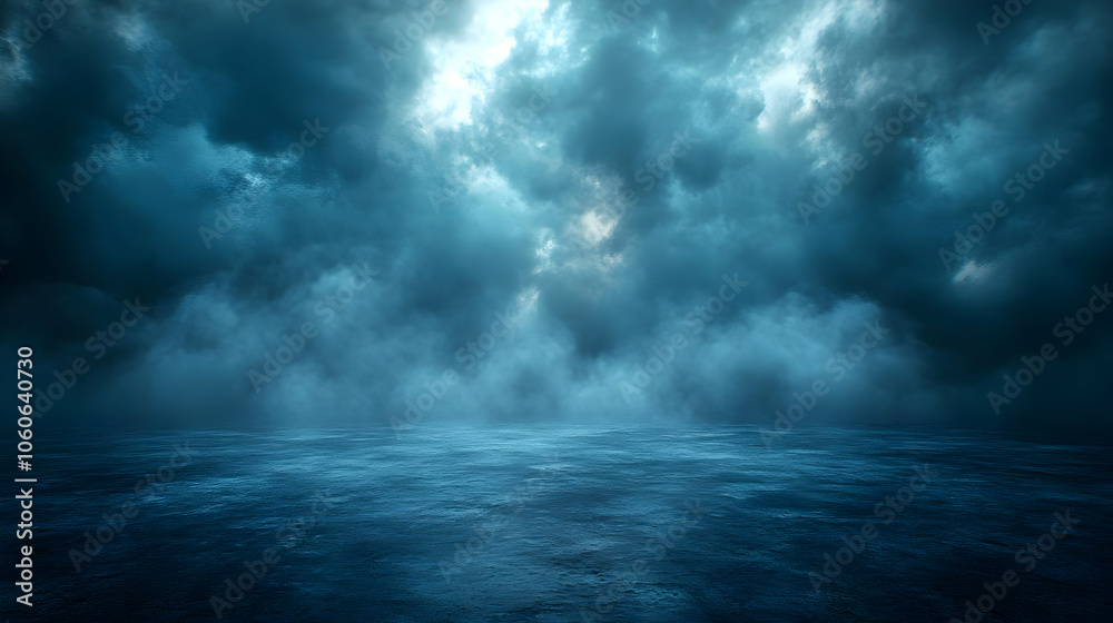 Dark Blue Clouds and Water Background Illustration Dark Blue Clouds and Water Background Illustration