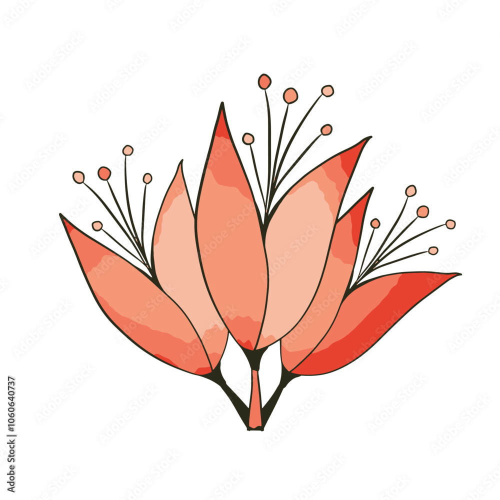 Ilustração Vetorial flor, floral, vector, ilustração, natureza, design, arte, folha, planta, rosa, primavera, verão, flor, condecoração, carta de baralho, beldade, modelo, tulipa, vintage, flor, silhu