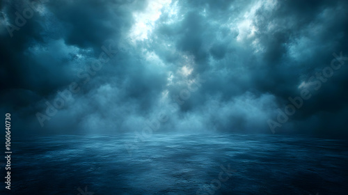 Dark Blue Clouds and Water Background Illustration