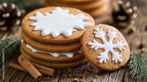 A festive arrangement of gingerbread cookies decorated with white icing, perfect for holiday celebrations.