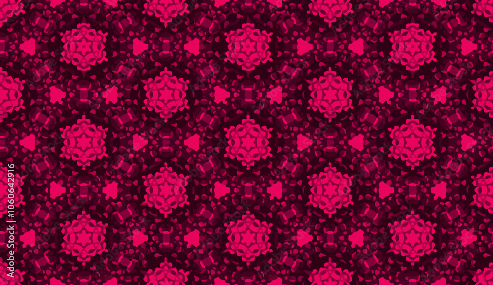 Ilustração Vetorial modelo, inconsútil, papel de parede, textura, flor, design, floral, condecoração, vector, ilustração, ornamento, arte, vintage, cor, cor-de-rosa, pano, vermelho, moda, tecido, nata