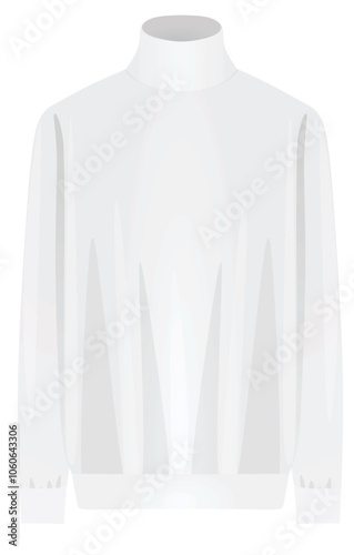 White roll neck shirt. vector illustration