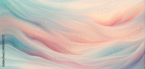 Wallpaper Mural abstract horizon line with layers of soft, pastel colors rising and falling, creating a soothing breathing rhythm Torontodigital.ca