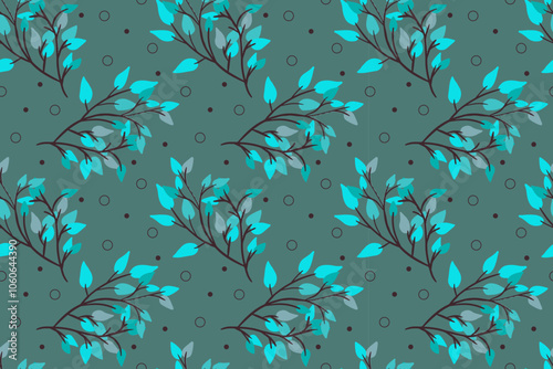 Ilustração Vetorial modelo, inconsútil, flor, folha, vector, floral, ilustração, papel de parede, design, natureza, condecoração, arte, textura, ornamento, primavera, árvore, galho, deixar, planta, te