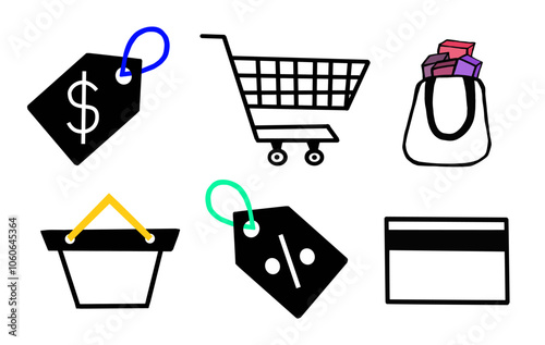 Video and Film ícon, loja, vector, carrinho, símbolo, ícon, web, ajustar, venda, gomas, ir às compras, bolsa, ilustração, assinar, comércio, presente, adquirido, design, armazenar, ciberespaço, caixa,