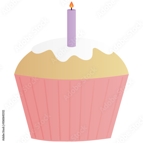 birthday cupcake with candle