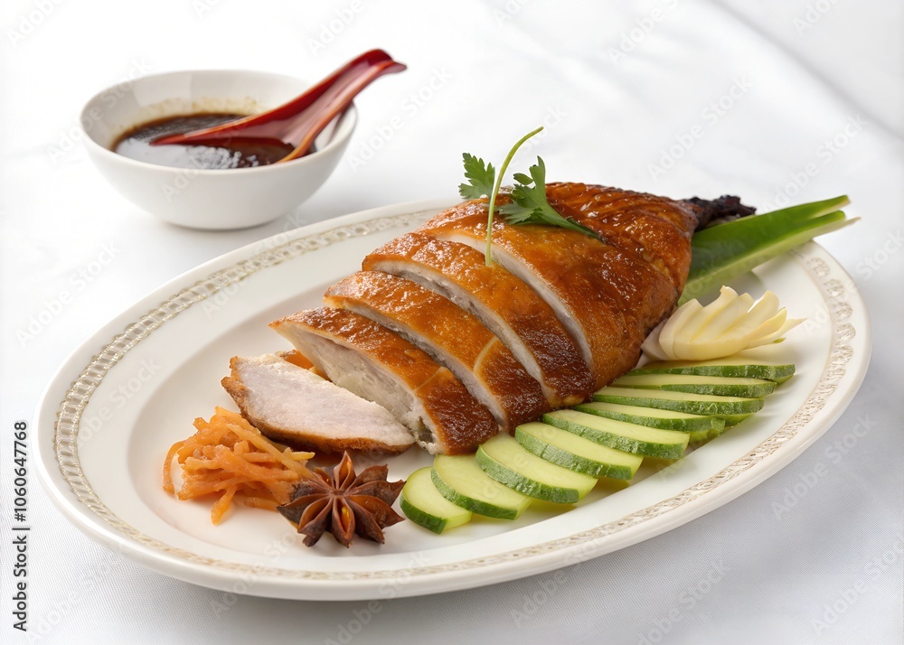 Peking roast duck, served on a platter Peking roast duck, served on a platter
