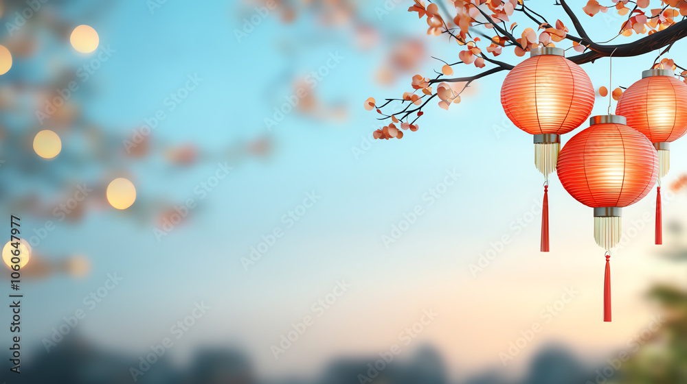 Obraz premium Lanterns illuminating a vibrant night festival a celebration of culture and light