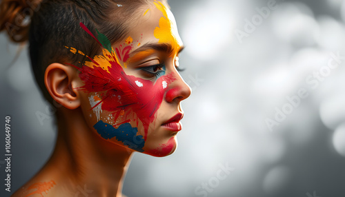 creative body painting isolated with white highlights, png photo