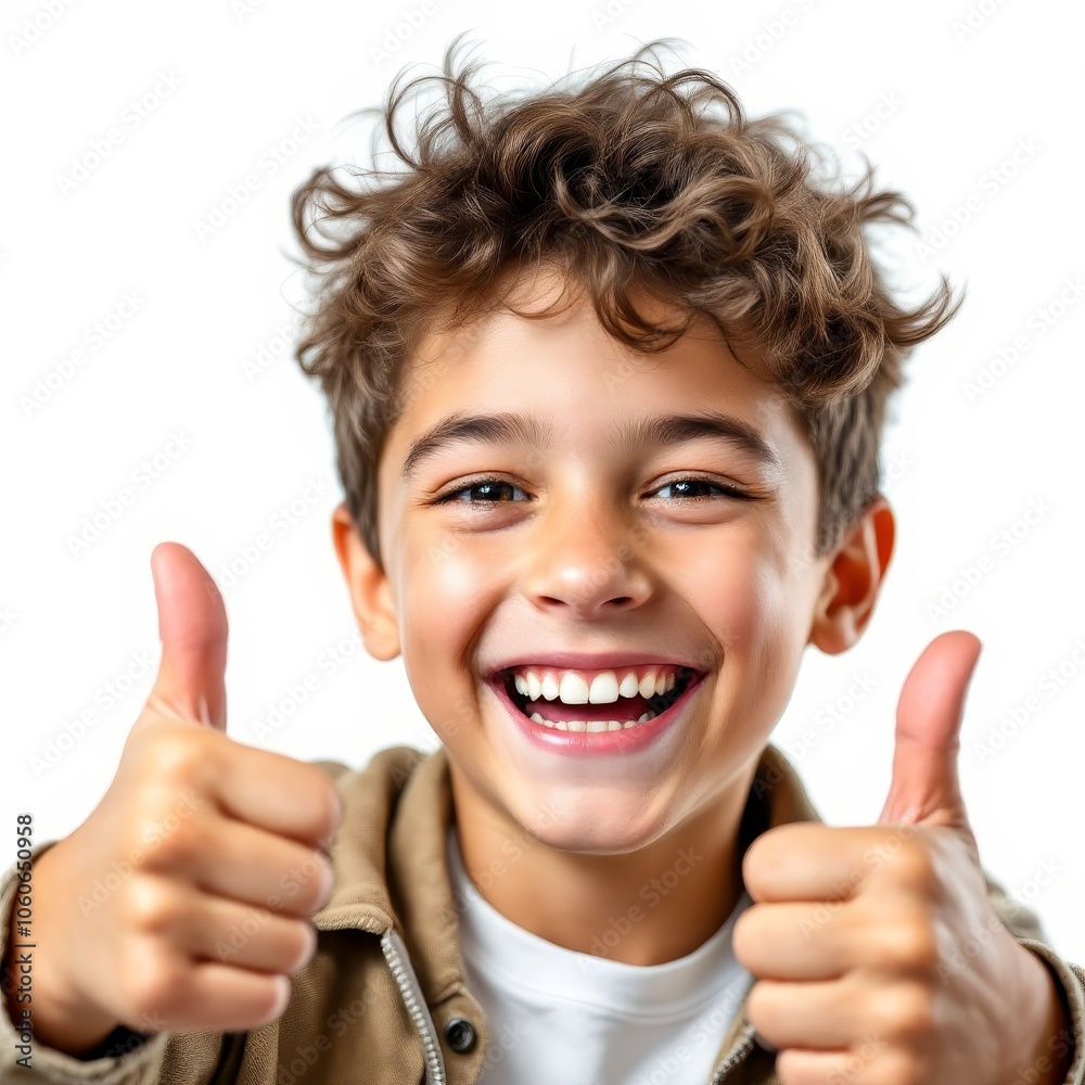 Boy with thumbs up Isolated