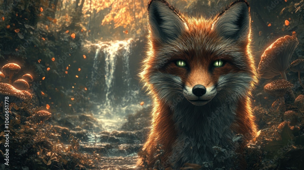 Fototapeta premium Mystical Fox in the Enchanted Forest