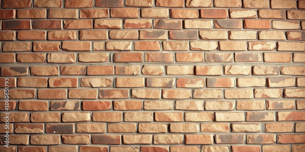 Fototapeta premium A textured and weathered brick wall providing a rustic and industrial background, pattern, weathered