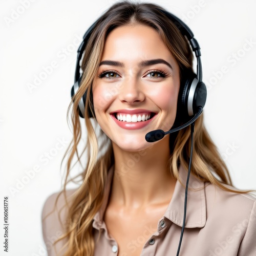 Beautiful call center consultant