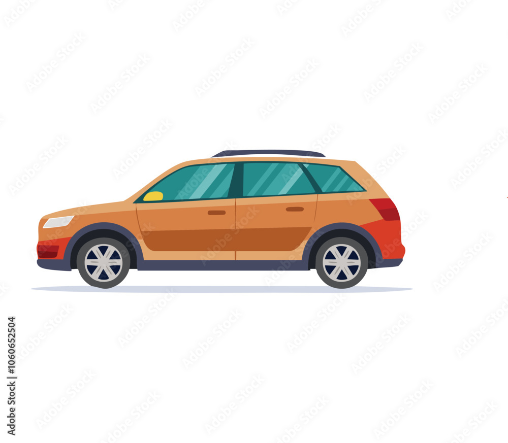 Fototapeta premium Ilustrasi datar mobil