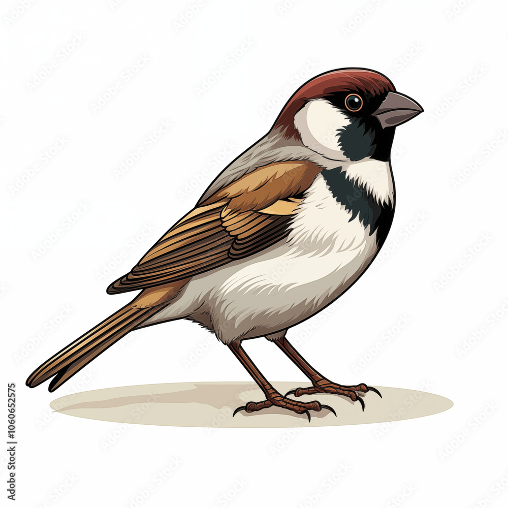 A cartoon bird stands proudly, showcasing vibrant feathers in a lighthearted, whimsical setting A cartoon bird stands proudly, showcasing vibrant feathers in a lighthearted, whimsical setting