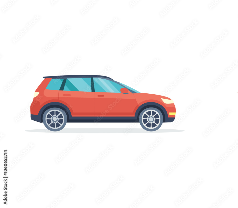 Fototapeta premium Ilustrasi datar mobil