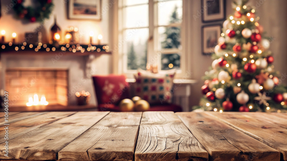 empty-soft-wooden-table-with-christmas-theme-in-background empty-soft-wooden-table-with-christmas-theme-in-background