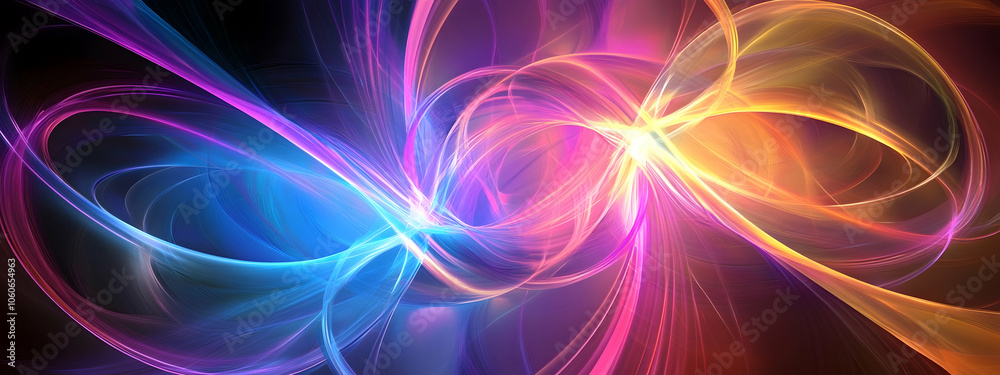 Abstract background featuring circular forms with radiating lines in neon colors, reflecting modern creativity and energy Abstract background featuring circular forms with radiating lines in neon colors, reflecting modern creativity and energy