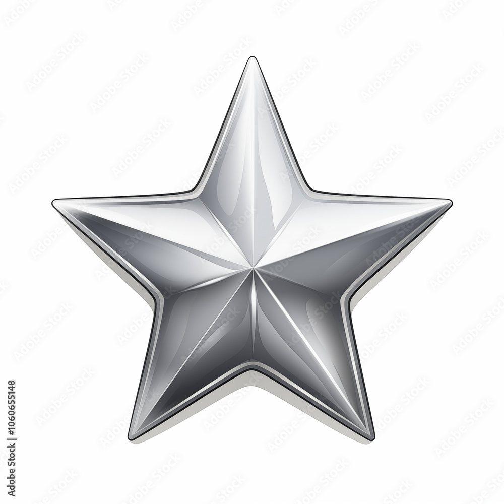 Obraz premium A shiny silver star glows against a colorful backdrop, exuding charm and positivity
