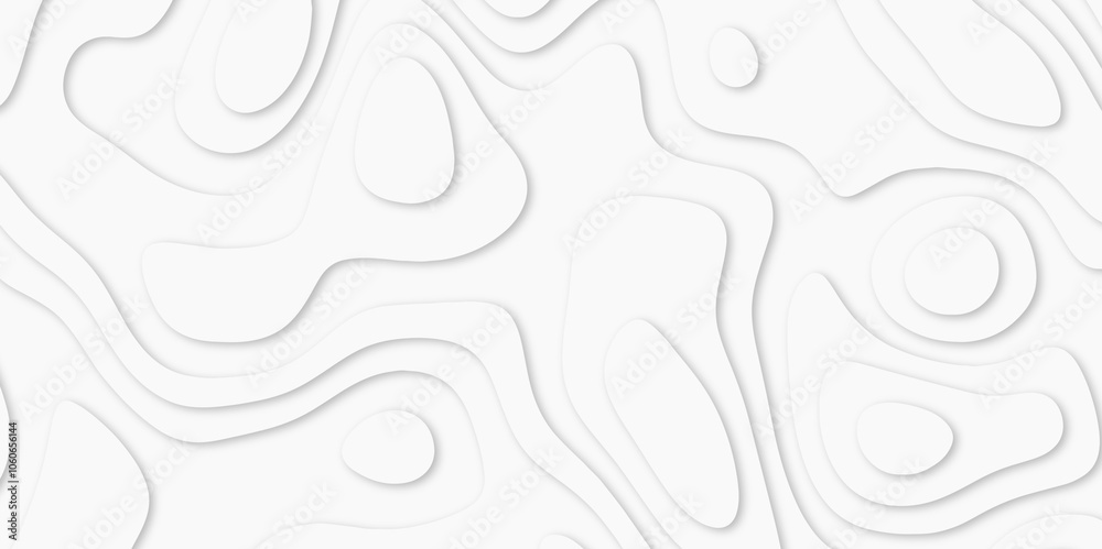 Abstract White paper cut background with lines. Topographic map in contour line light topographic topo contour map. white line drawing geometric paper art design. 3d papercut decoration textured. maps Abstract White paper cut background with lines. Topographic map in contour line light topographic topo contour map. white line drawing geometric paper art design. 3d papercut decoration textured. maps