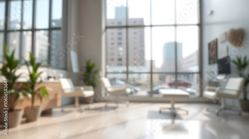 Soft and blurred image The decoration of the front clinic.