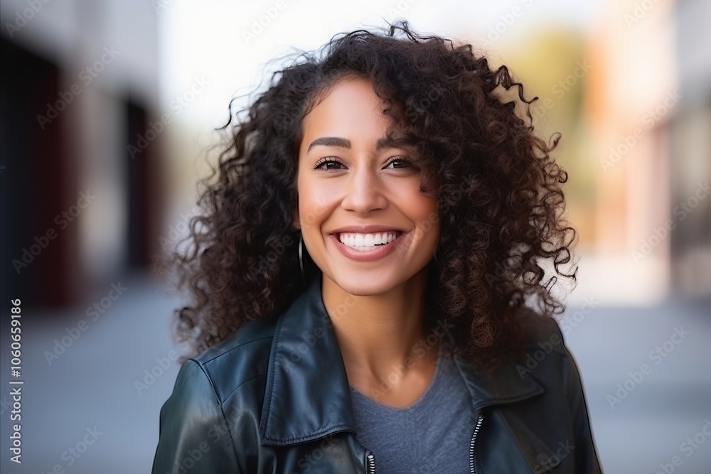 Portrait of a beautiful young African American woman smiling at the camera Portrait of a beautiful young African American woman smiling at the camera