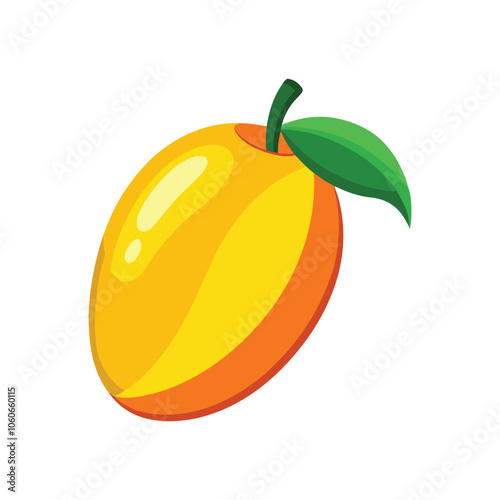 Mango with leaves. Testy sweet fruit