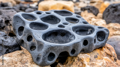 Natural macro shot of texture in nature, close-up of subtle surface details, capturing depth with smooth soft blur in background 