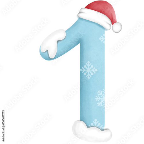 christmas snow alphabet, illustration