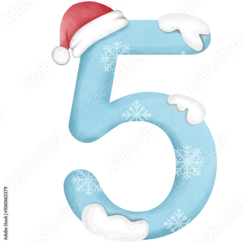 christmas snow alphabet, illustration