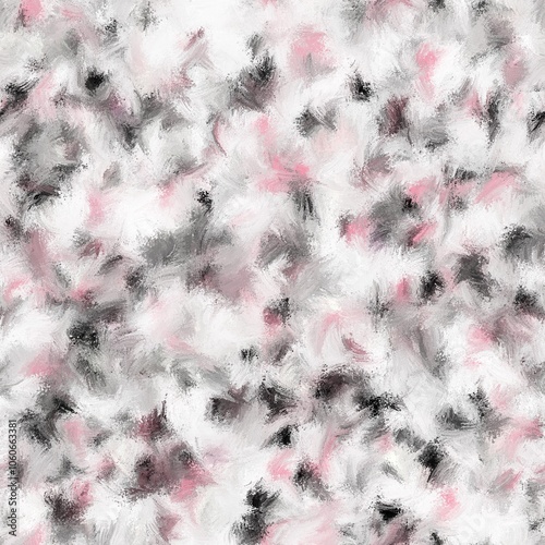 Abstract black, grey, pink rose and white smoke brush strokes. Oil paintings texture. Seamless repeat pattern