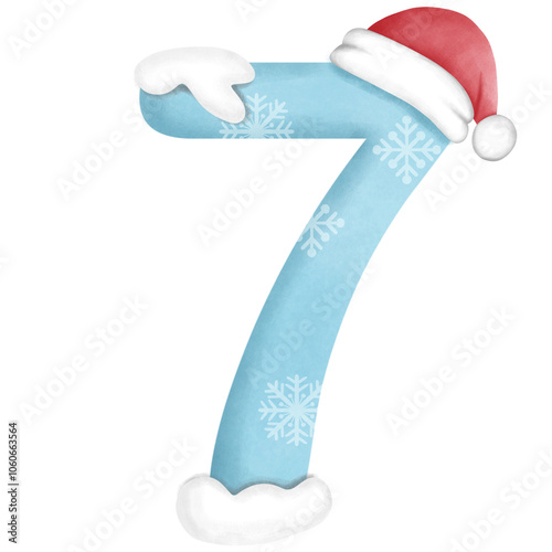 christmas snow alphabet, illustration