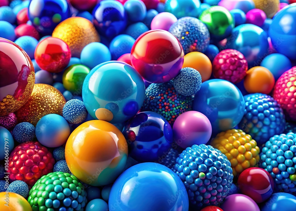 Fototapeta premium Colorful orbs, a symphony of textures, close-up.