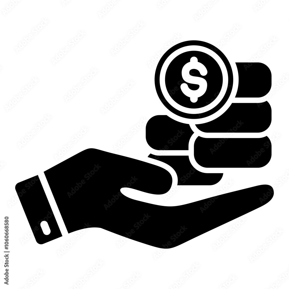 Revenue Glyph Icon Revenue Glyph Icon