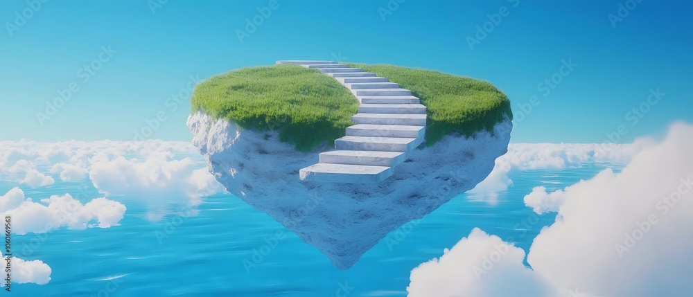 Fototapeta premium Surreal Staircase in a Sky Vortex