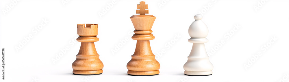 This image captures the elegance of wooden chess pieces highlighting the king rook and pawn symbolizing the strategic depth and intellectual challenge of chess. This image captures the elegance of wooden chess pieces highlighting the king rook and pawn symbolizing the strategic depth and intellectual challenge of chess.