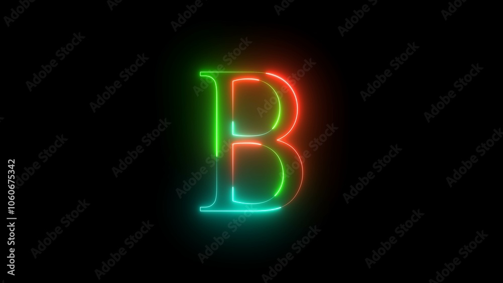 Glowing neon alphabet B .Educational concept with neon letter B. Shine text B the best digital symbol. Glowing neon alphabet B .Educational concept with neon letter B. Shine text B the best digital symbol.