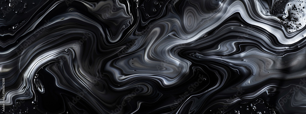 Abstract black and gray background with flowing liquid paint Abstract black and gray background with flowing liquid paint