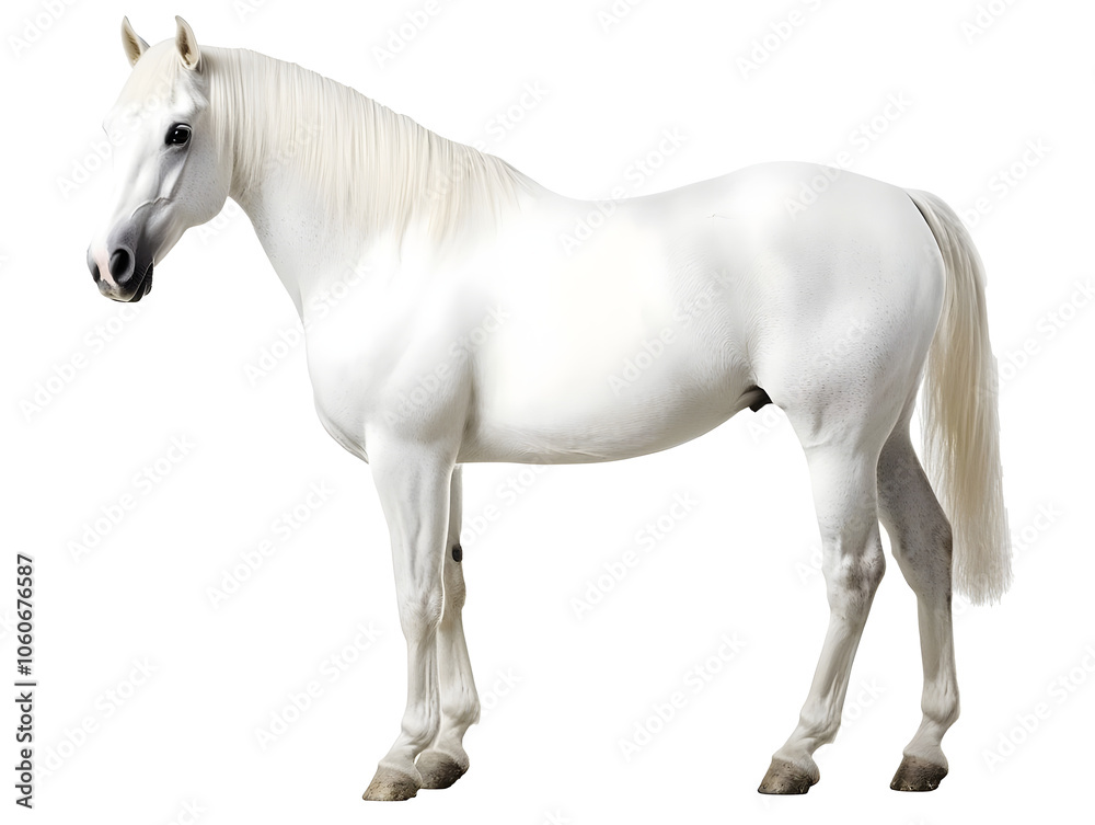 Profile of White Horse Isolated on transparent Background
Profile of White Horse Isolated on transparent Background