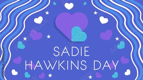 Sadie Hawkins Day web banner design illustration  photo