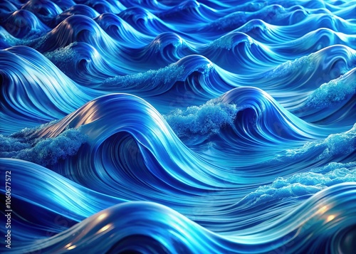 Dynamic waves of blue gradients flow effortlessly in a continuous 4K loop, serving as an inspiring background for artistic ventures and creative expressions.