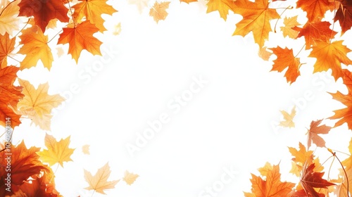 Isolated Maple Autumn Leaves on White Background for Seasonal Decor