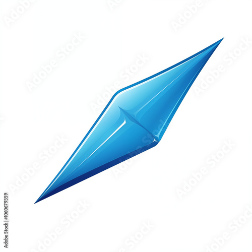 A vibrant blue cartoon diamond shape with a glossy finish set against a simple white background